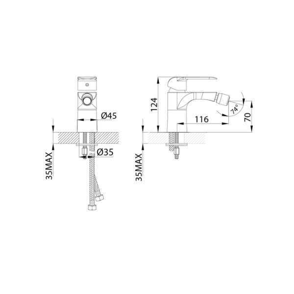 Смеситель для биде IDDIS Calipso (CALSB00i04)